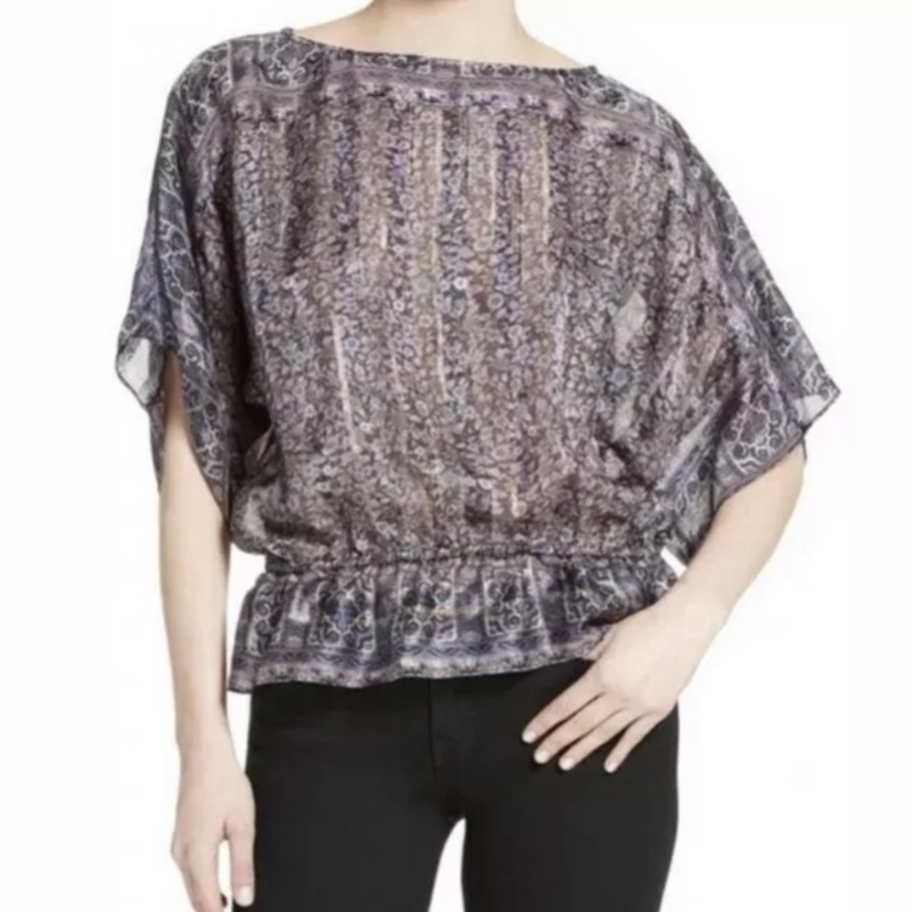 Joie Marcana Floral Dolman Sleeve Peplum Top